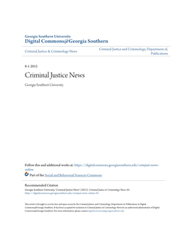 Criminal Justice News Georgia Southern University