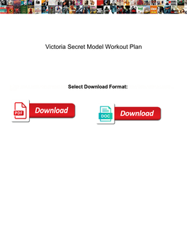 Victoria Secret Model Workout Plan
