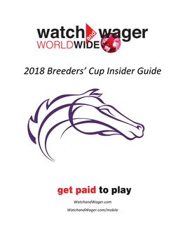 2018 Breeders' Cup Insider Guide