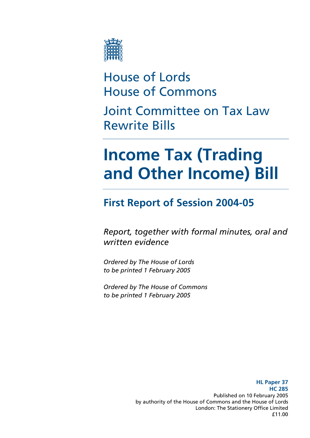 Income Tax (Trading and Other Income) Bill