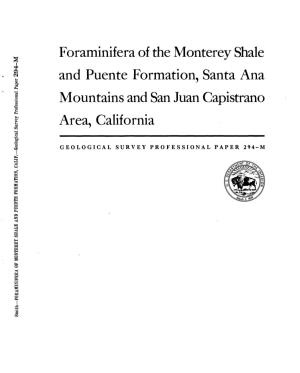 Foraminifera of the Monterey Shale and Puente Formation, Santa Ana Mountains and San Juan Capistrano Area, California