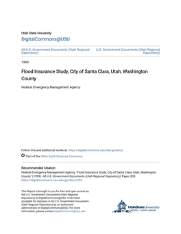 Flood Insurance Study, City of Santa Clara, Utah, Washington County