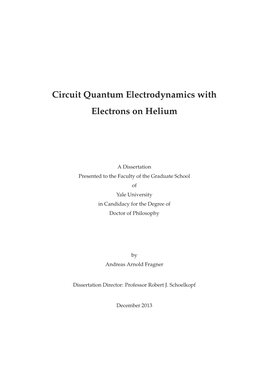 Circuit Quantum Electrodynamics with Electrons on Helium