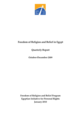 Freedom of Religion and Belief in Egypt