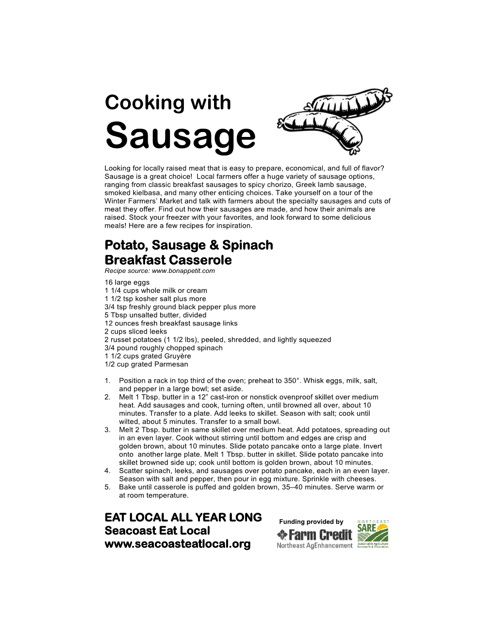 Sausage Recipe Card