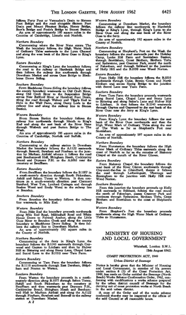 The London Gazette, 14™ August 1962 6425 Ministry of Housing and Local Government