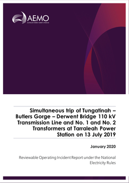 Butlers Gorge – Derwent Bridge 110 Kv Transmission Line and No