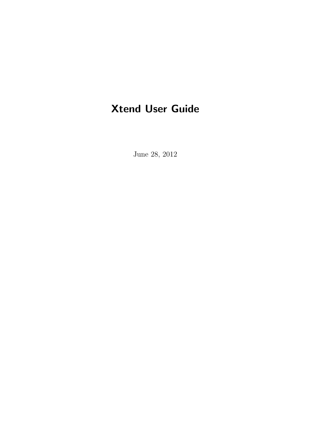 Xtend User Guide