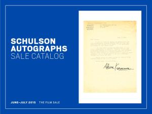 Schulson Autographs Sale Catalog