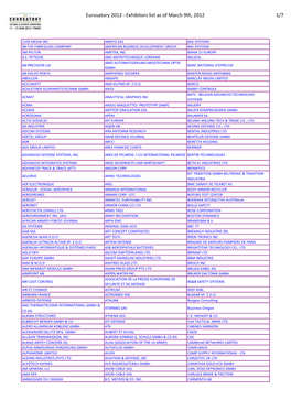 Eurosatory 2012 - Exhibitors List As of March 9Th, 2012 1/7