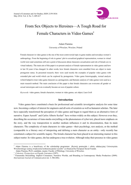 From Sex Objects to Heroines—A Tough Road for Female Characters in Video Games∗