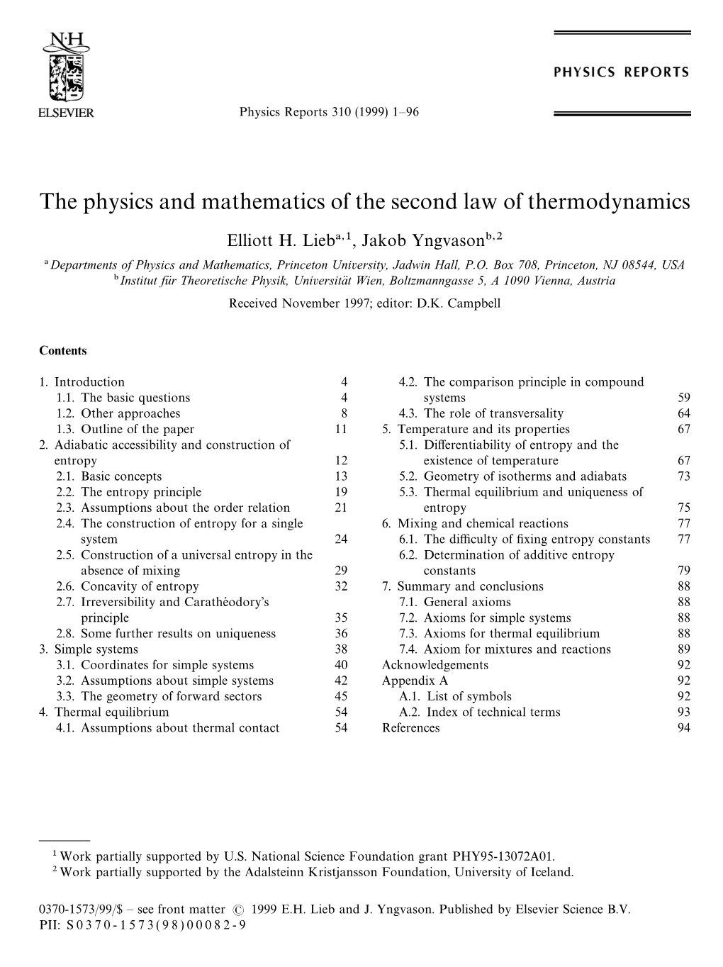 The Physics and Mathematics of the Second Law of Thermodynamics