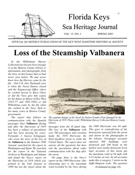 Florida Keys Loss of the Steamship Valbanera