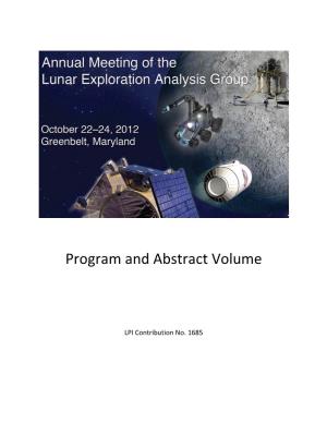 Annual Meeting of the Lunar Exploration Analysis Group, P