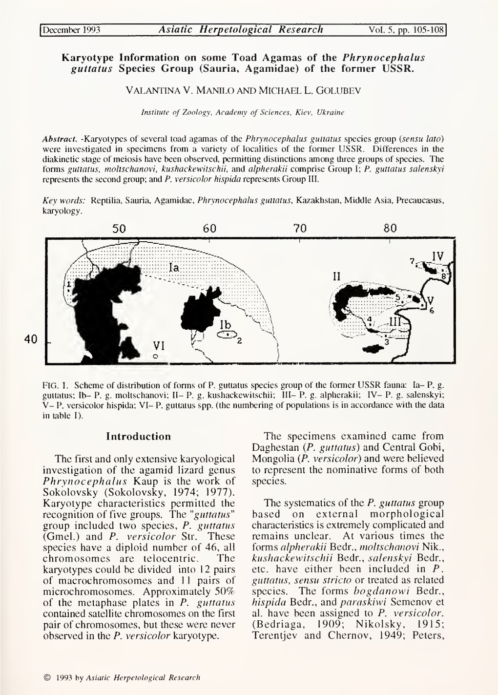 VALANTINA V. MANILO and MICHAEL L. GOLUBEV 40 . Chromosomes Are the Forms Bogdanowi Bedr