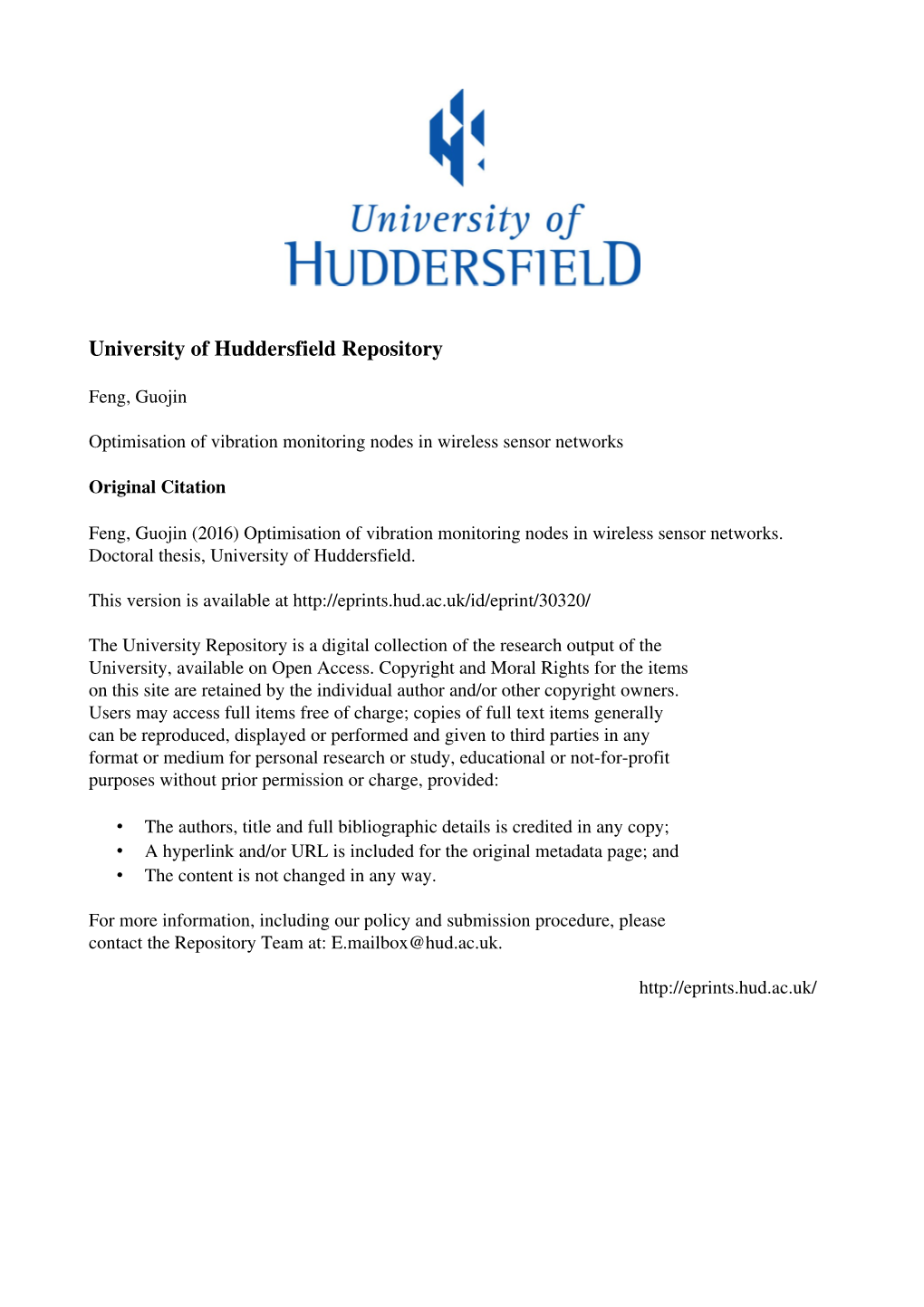 University of Huddersfield Repository