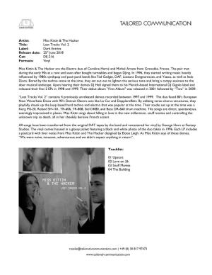 Miss Kittin & the Hacker Title: Lost Tracks Vol. 2 Label
