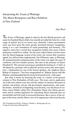 Interpreting the Treaty of Waitangi