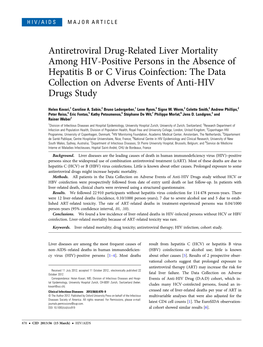 Antiretroviral Drug-Related Liver Mortality Among HIV-Positive