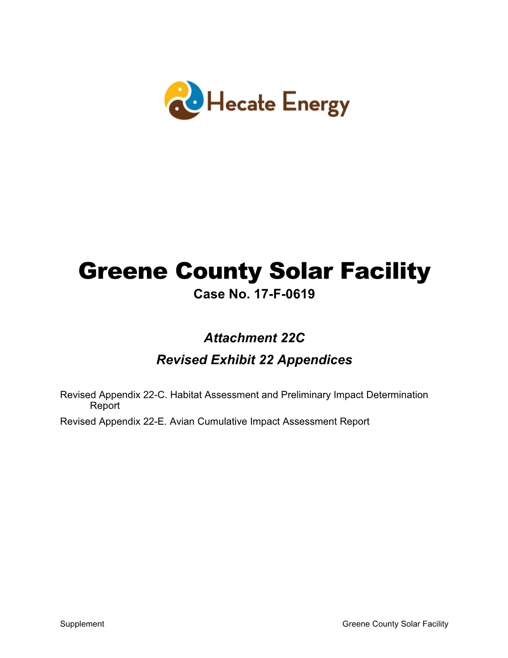 Greene County Solar Facility Case No