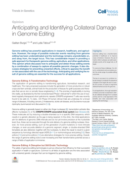Anticipating and Identifying Collateral Damage in Genome Editing