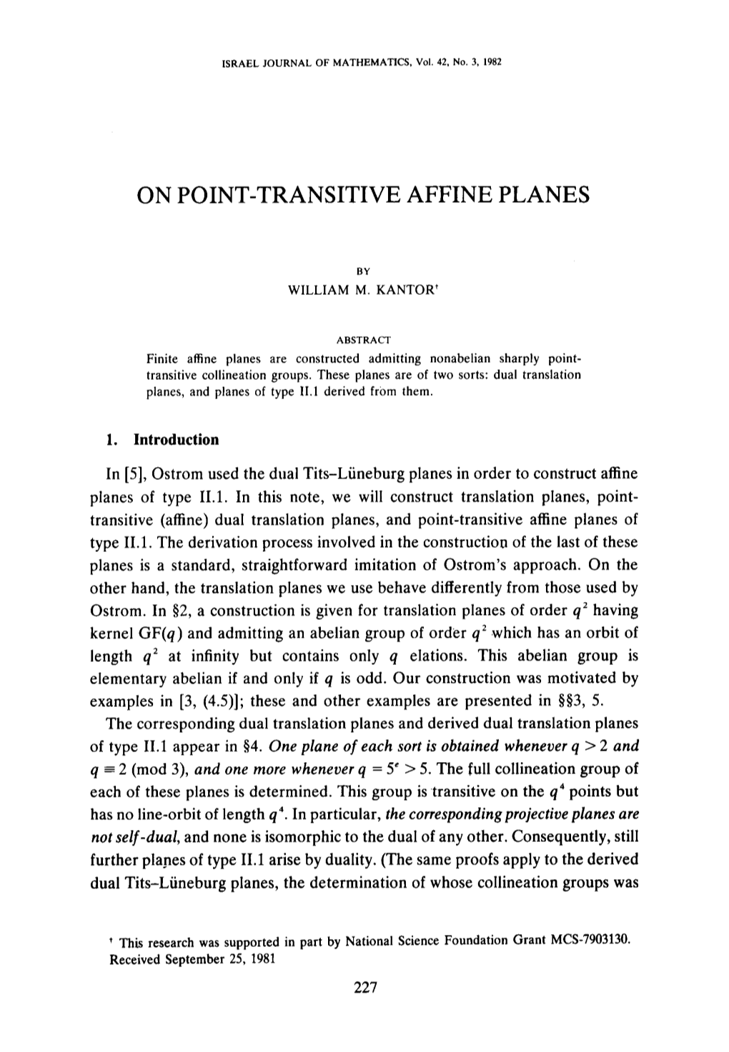 On Point-Transitive Affine Planes