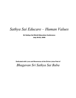 Sathya Sai Educare – Human Values