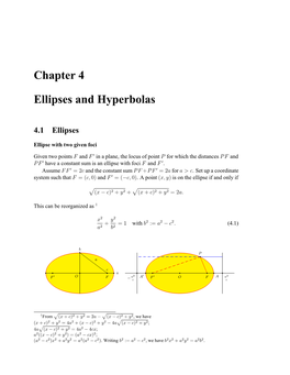 Chapter 4 Ellipses and Hyperbolas