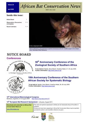African Bat Conservation News April 2009 ISSN 1812-1268