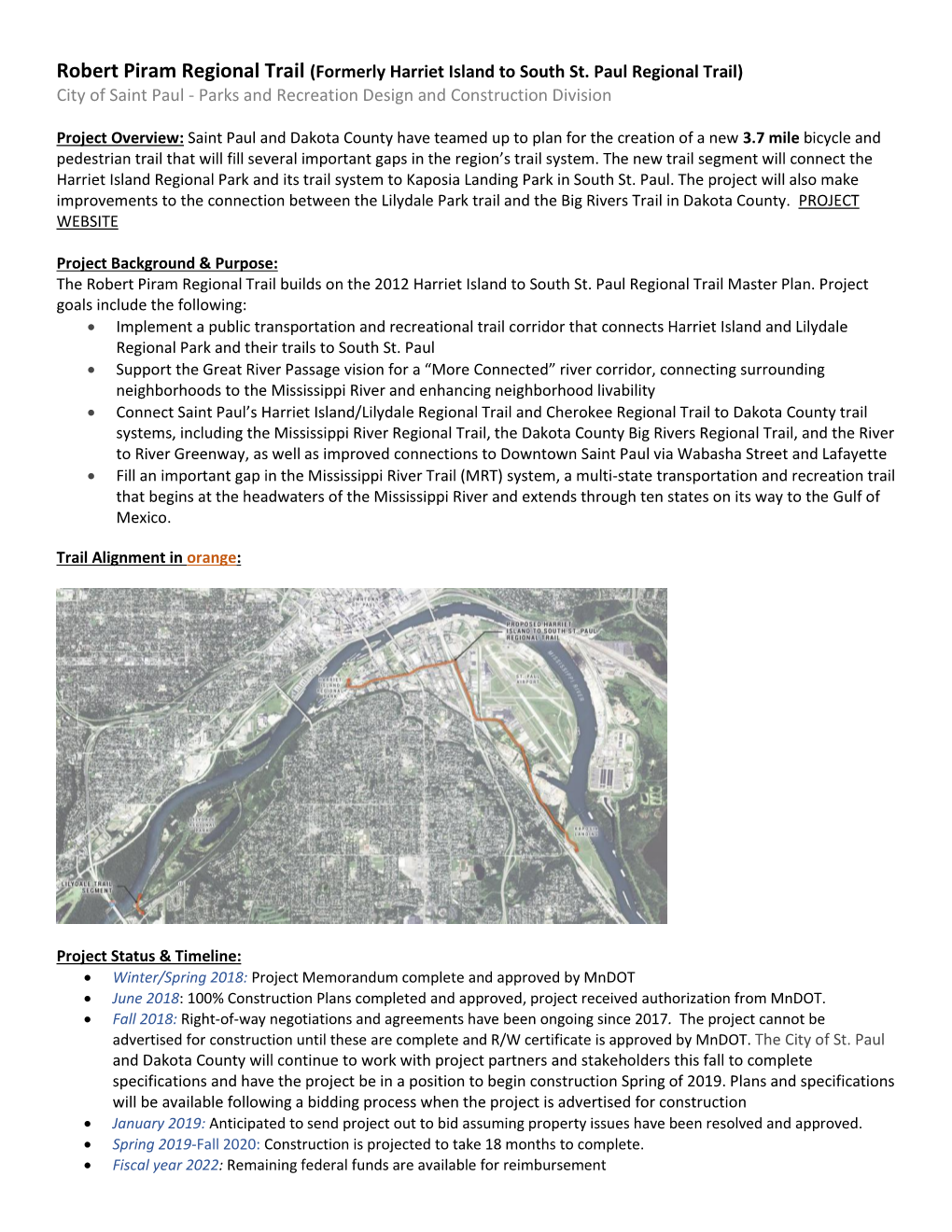 Robert Piram Regional Trail (Formerly Harriet Island to South St