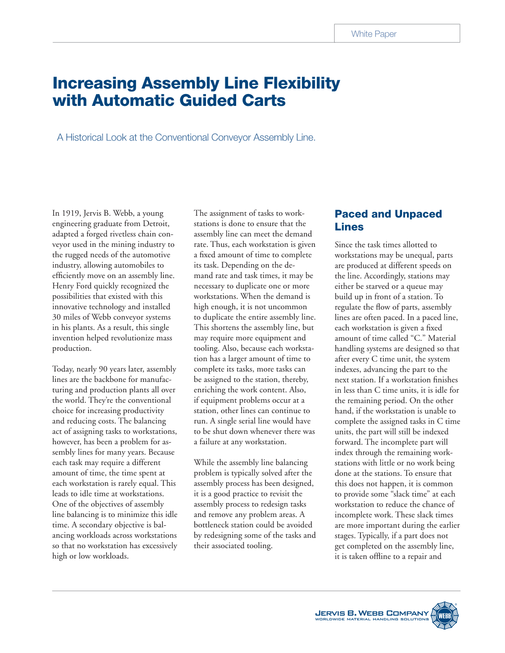 Increasing Assembly Line Flexibility with Automatic Guided Carts