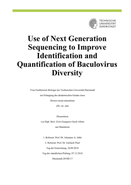 Use of Next Generation Sequencing to Improve Identification and Quantification of Baculovirus Diversity