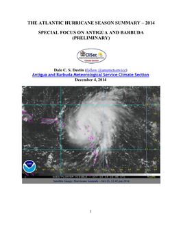 The Atlantic Hurricane Season Summary – 2014