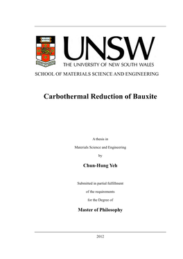 Carbothermal Reduction of Bauxite