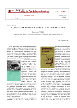 A Contested Chronology of the Yayoi-Kofun Transition