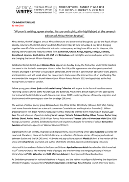 Africa Writes 2018 General Press Release 31