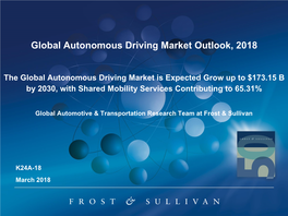 Global Autonomous Driving Market Outlook, 2018