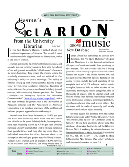 Hunter's Clarion, January/February 2001