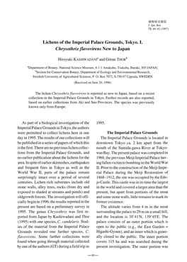 Page 1 植物研究雜誌 J. Jpn. Bot. 72: 89-92 (1997) Lichens of The