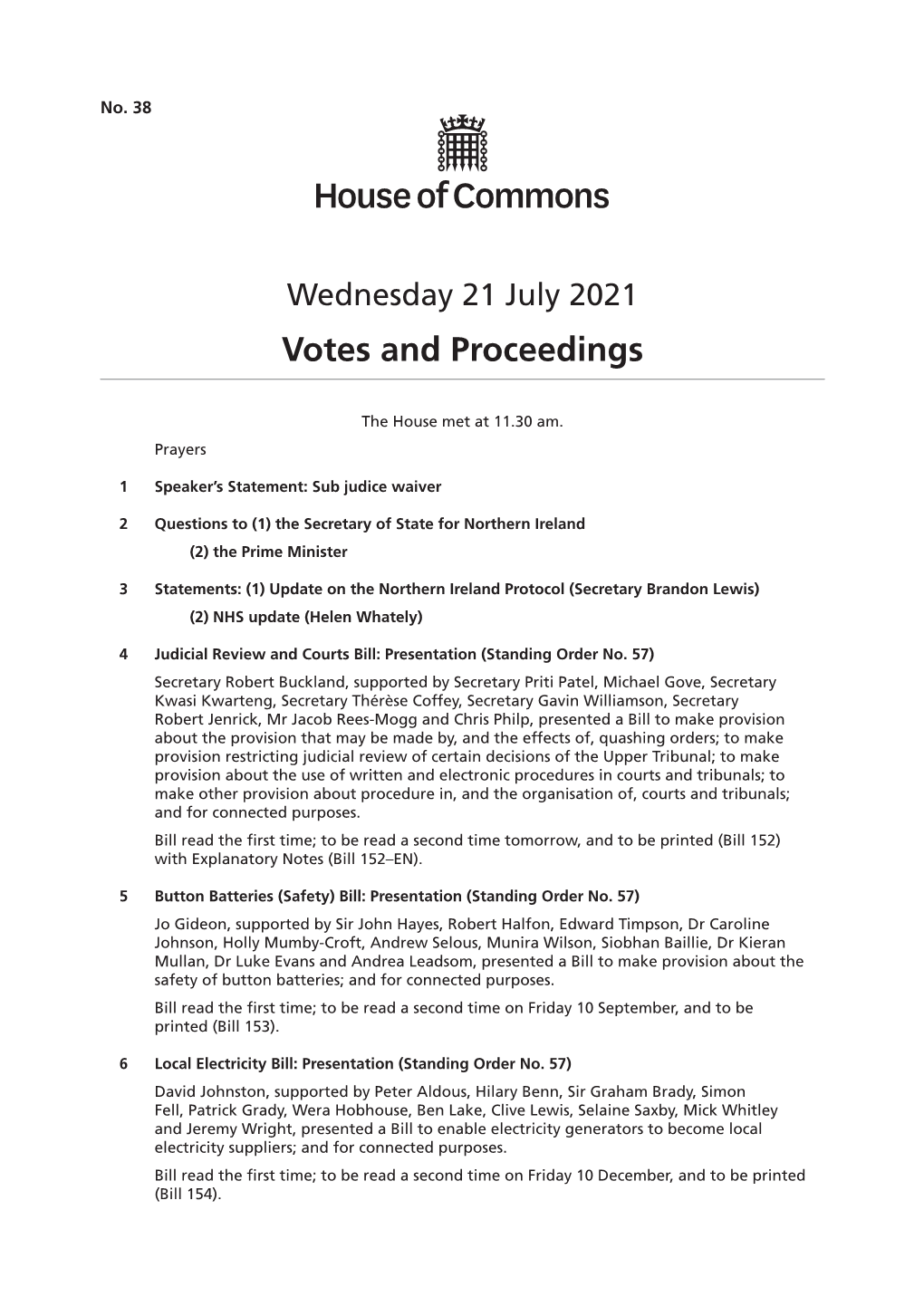 View Votes and Proceedings PDF File 0.03 MB