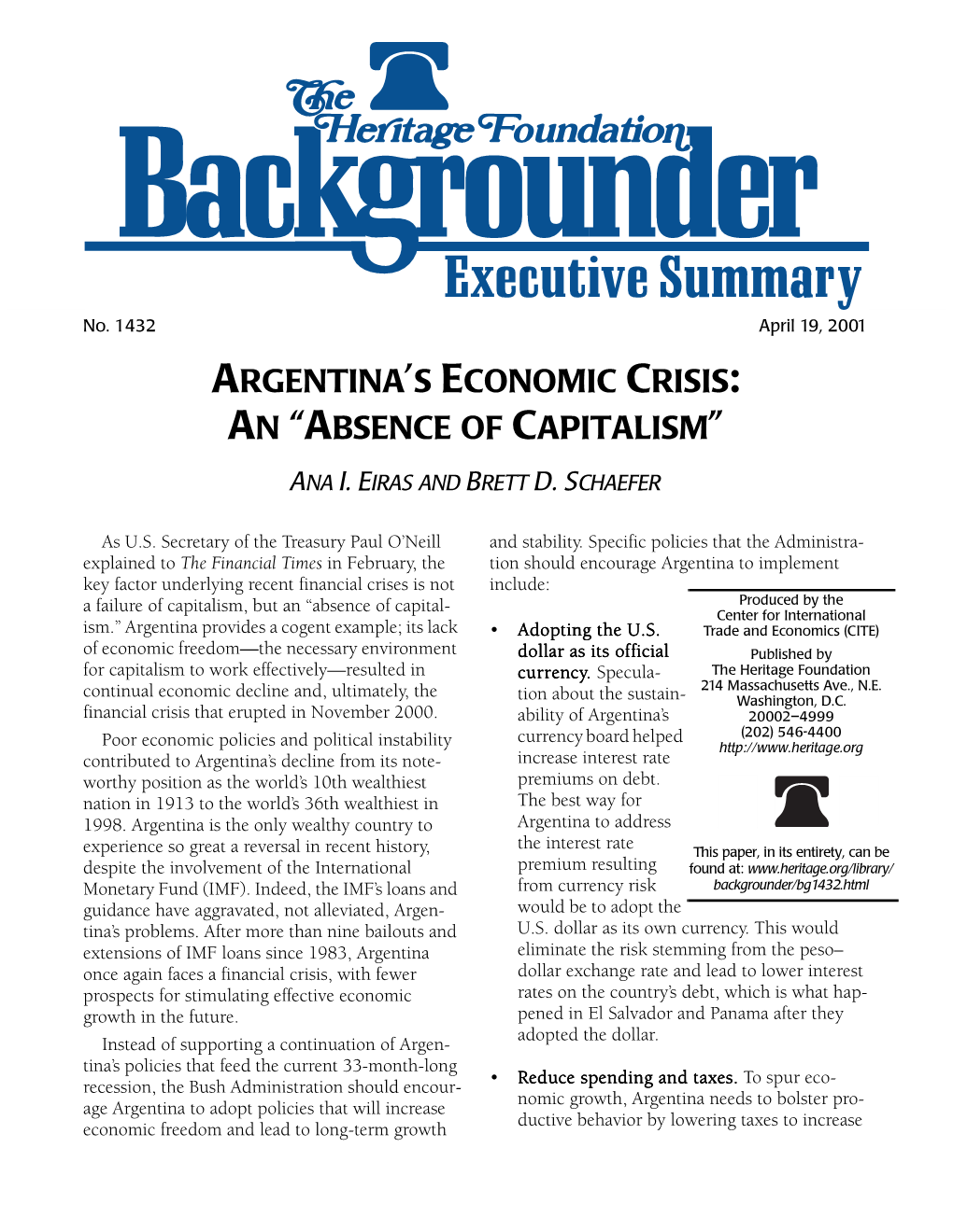 Argentina's Economic Crisis: an “Absence of Capitalism”