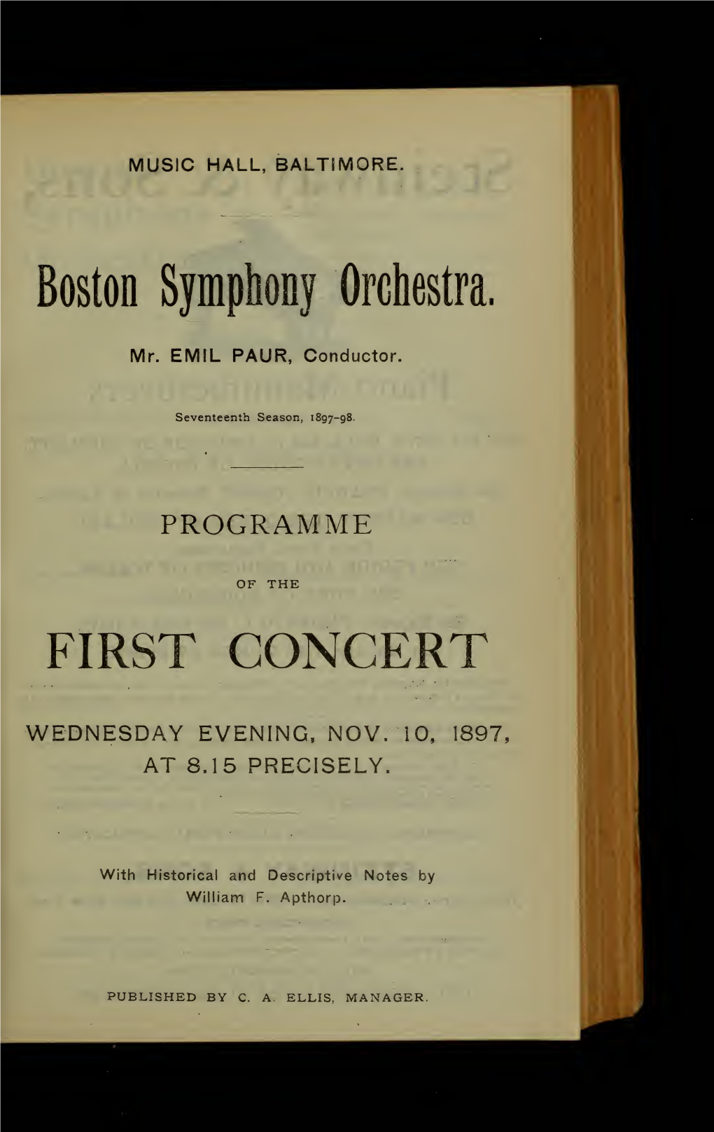Boston Symphony Orchestra Concert Programs, Season 17, 1897