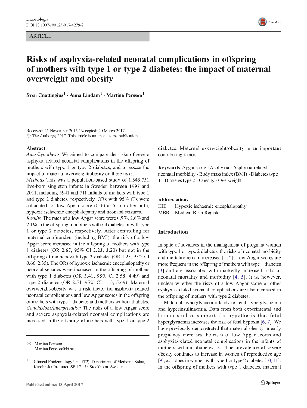 Risks of Asphyxia-Related Neonatal Complications in Offspring of Mothers with Type 1 Or Type 2 Diabetes: the Impact of Maternal Overweight and Obesity