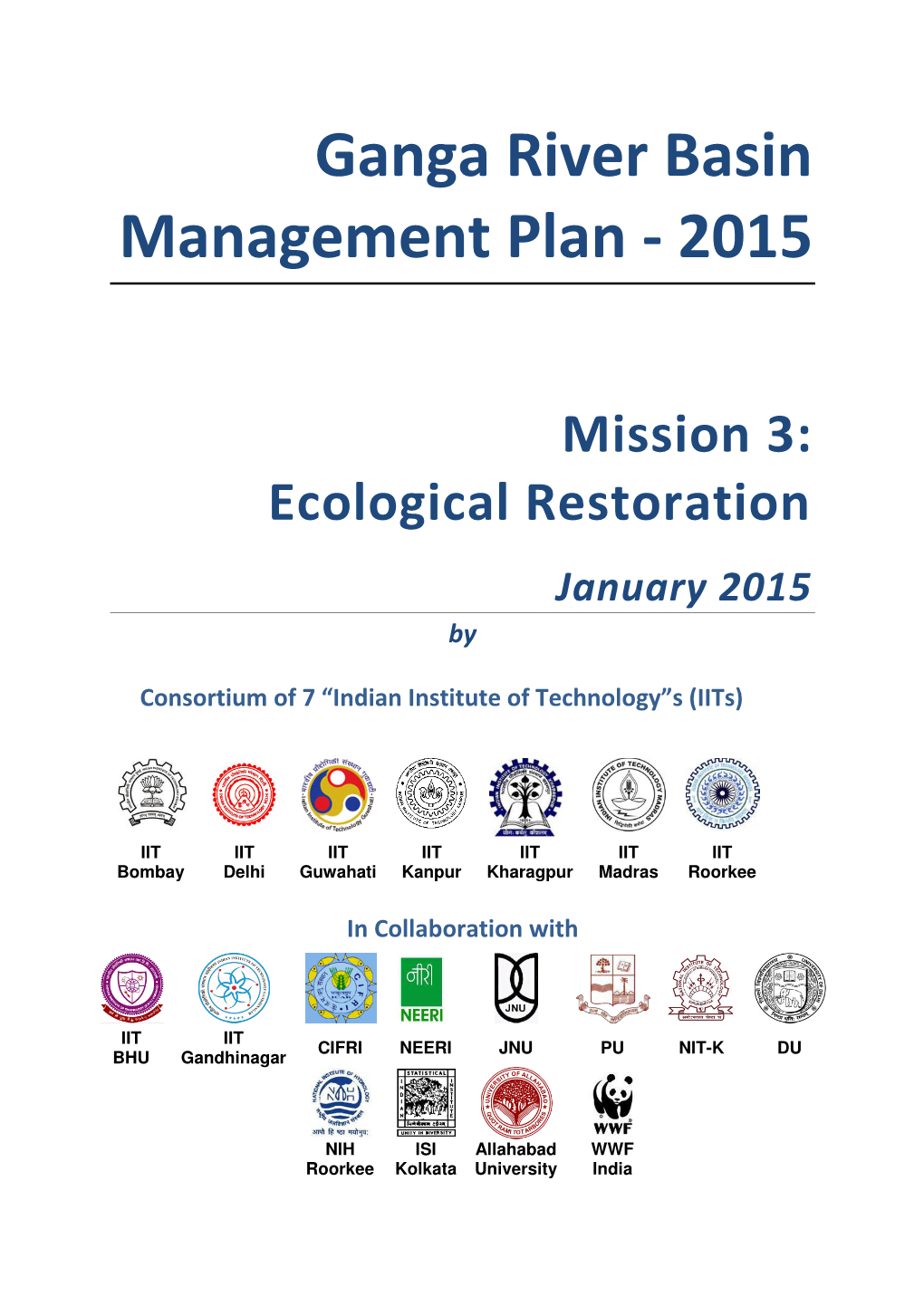 Ganga River Basin Management Plan - 2015