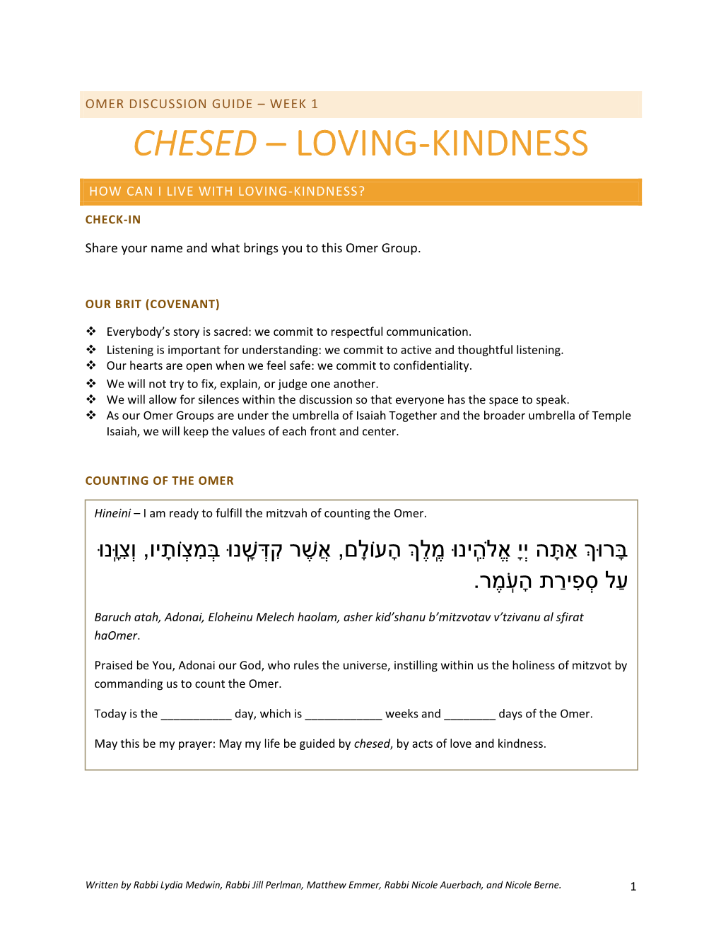 Chesed – Loving-Kindness