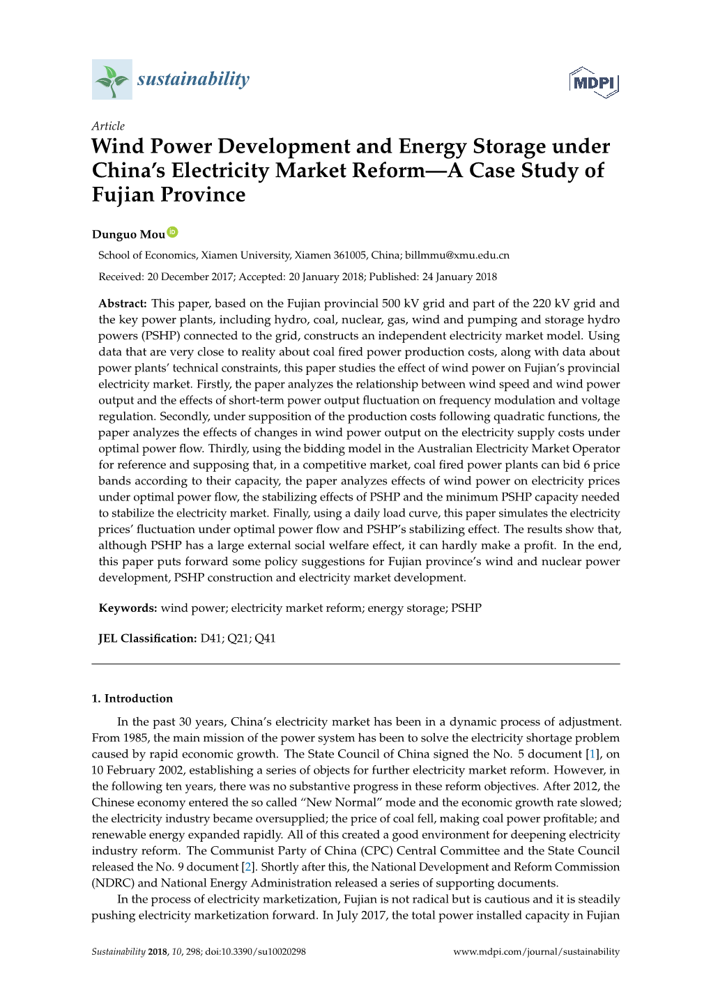 Wind Power Development and Energy Storage Under China's Electricity