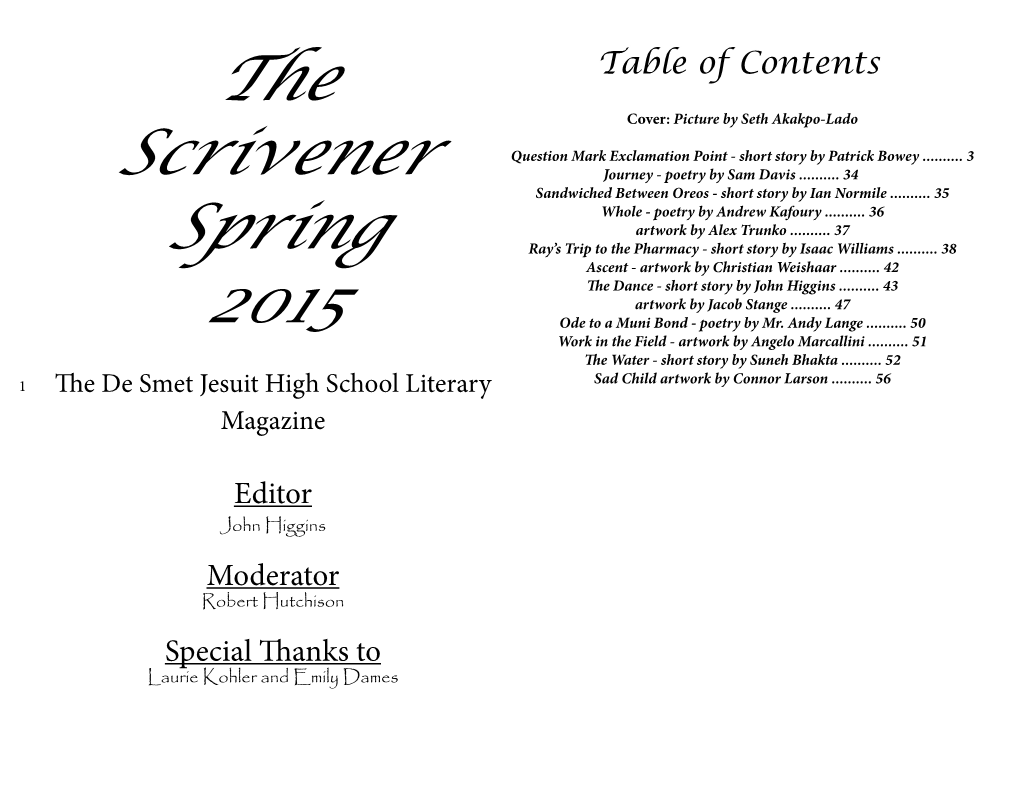 The Scrivener Spring 2015