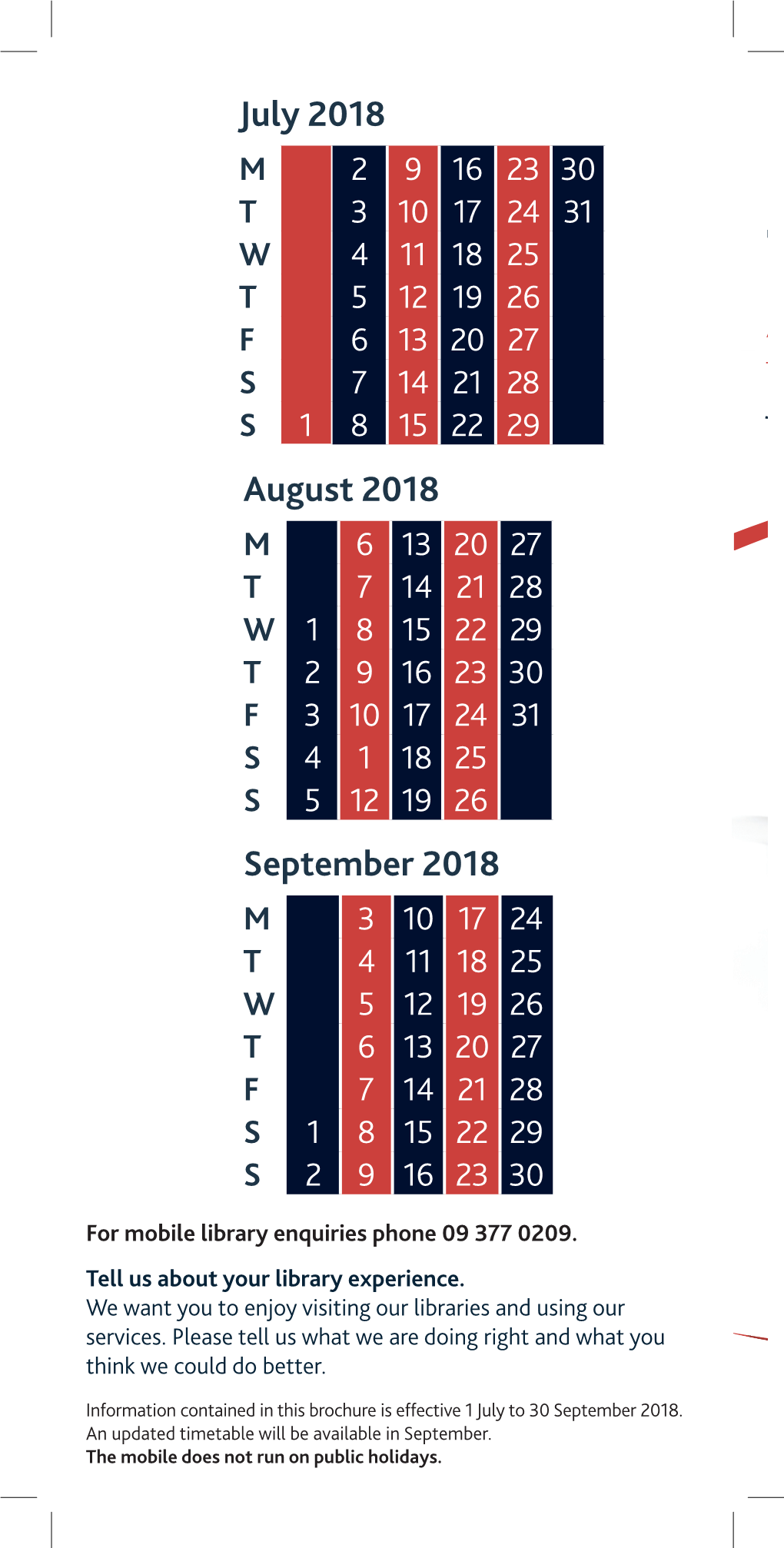 Mobile Librar Timetable