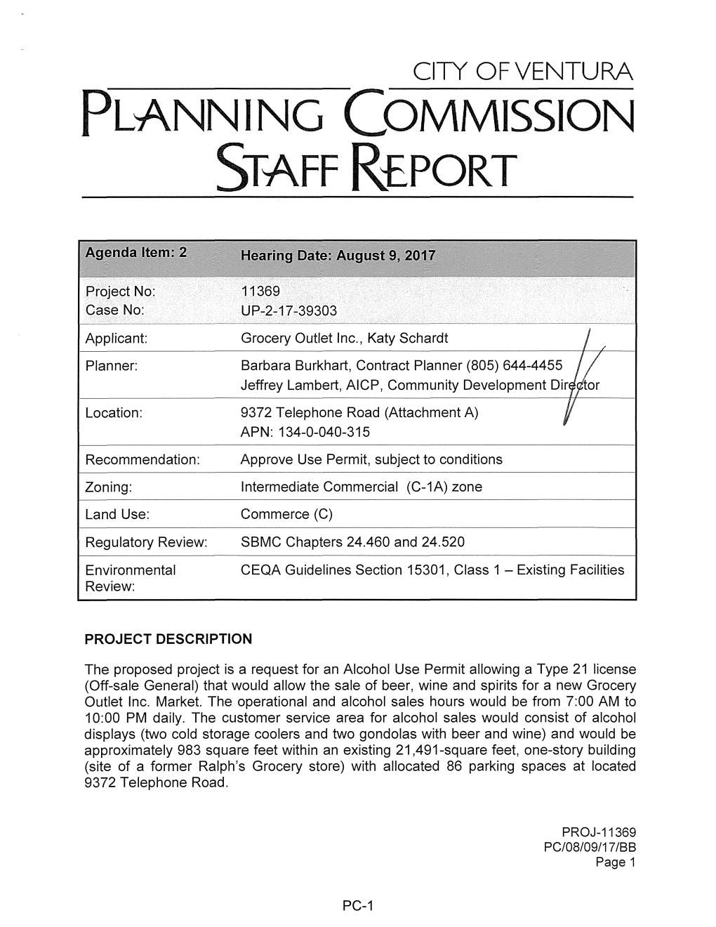 Planning Commission Staff Report