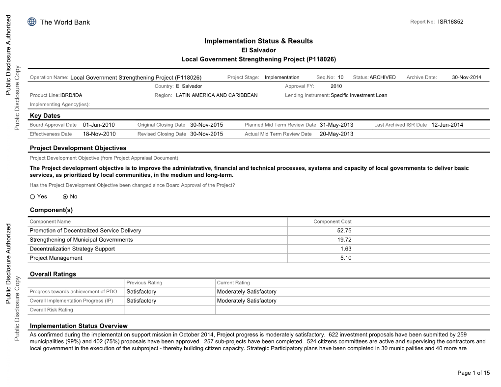 World Bank Document